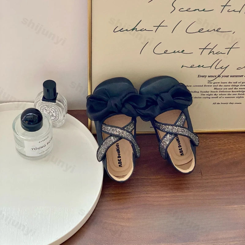 Girls' Princess Shoes Autumn New Children Fashion Bow Knot Party Dress Leather Shoes Soft Sole Comfortable Non Slip Casual Flats